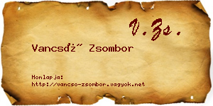 Vancsó Zsombor névjegykártya